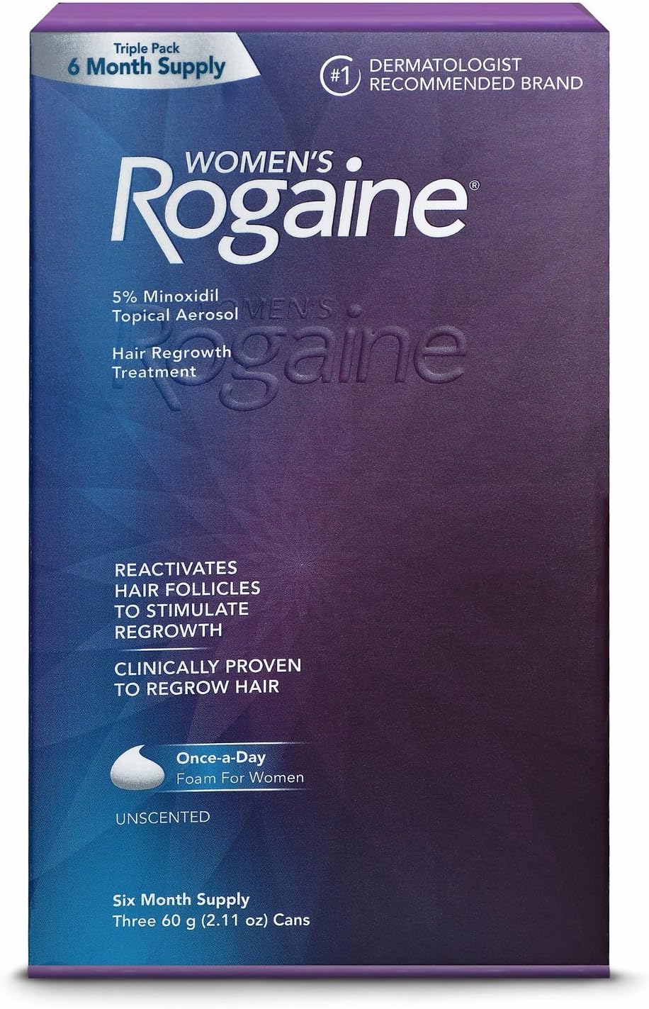 Brand NEW Women's Rogaine Hair Regrowth Treatment (6 Months Supply) Shipping Fast (Packaging varies) : Beauty & Personal Care