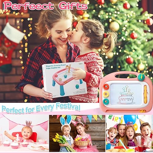 Miniatura 6 de Juguetes para niñas de 1 a 2 años de edad, tablero magnético de dibujo, juguetes educativos para niños de 18 meses, 1, 2, 3, 4 años, graba un boceto