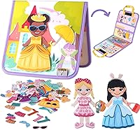 CHEFAN Felt Dress-Up Dolls Set for Girls 3+ - 80+ Outfits & Accessories, Portable Felt Board Pretend Play with Storage Bag & Box