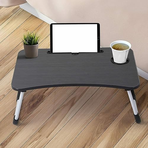 Miniatura 4 de MengK Soporte plegable para mesa de cama para laptop bandeja de regazo ajustable para computadora portátil