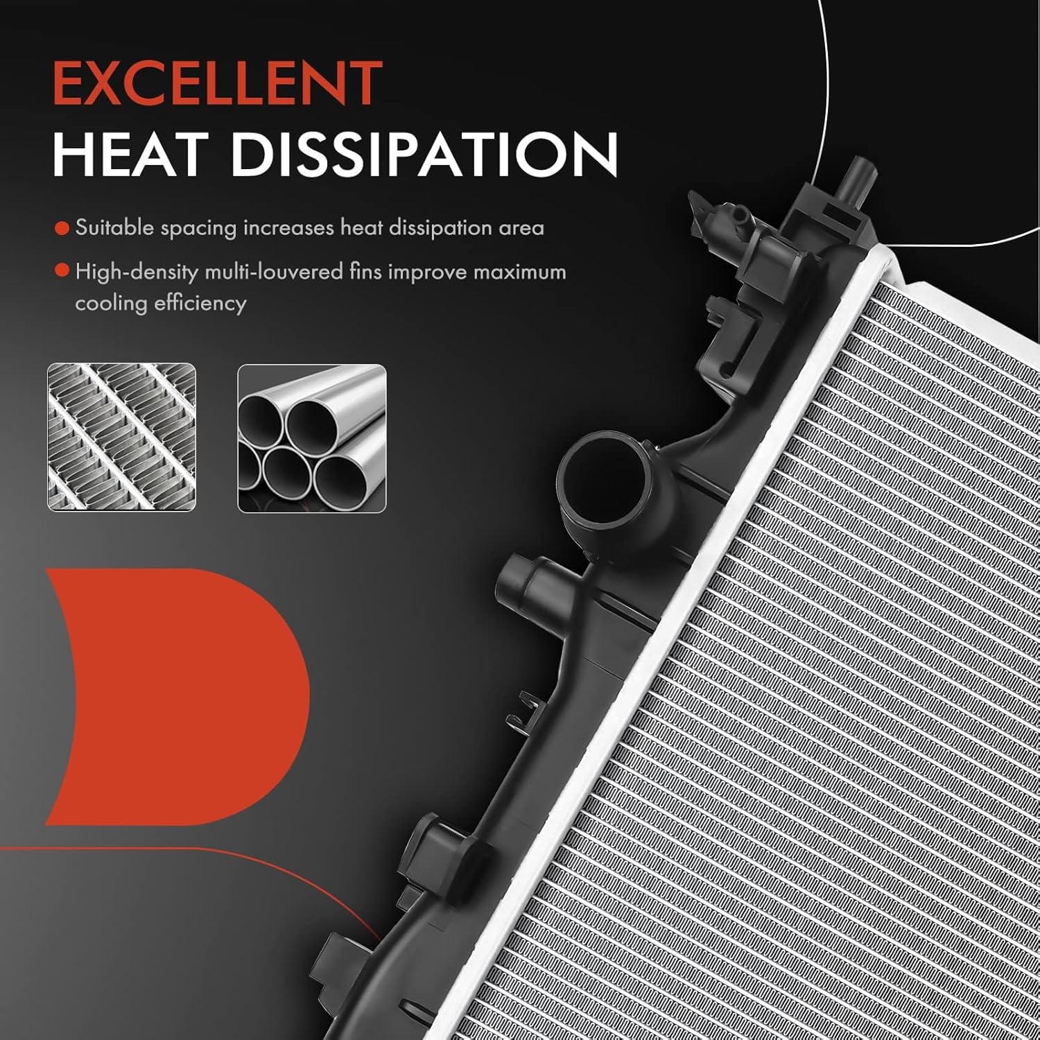 A-Premium Engine Coolant Radiator w/Transmission Oil Cooler Compatible with Chevrolet Chevy Cruze 2011 2012 2013 2014 L4 1.8L, Replace# 13274664