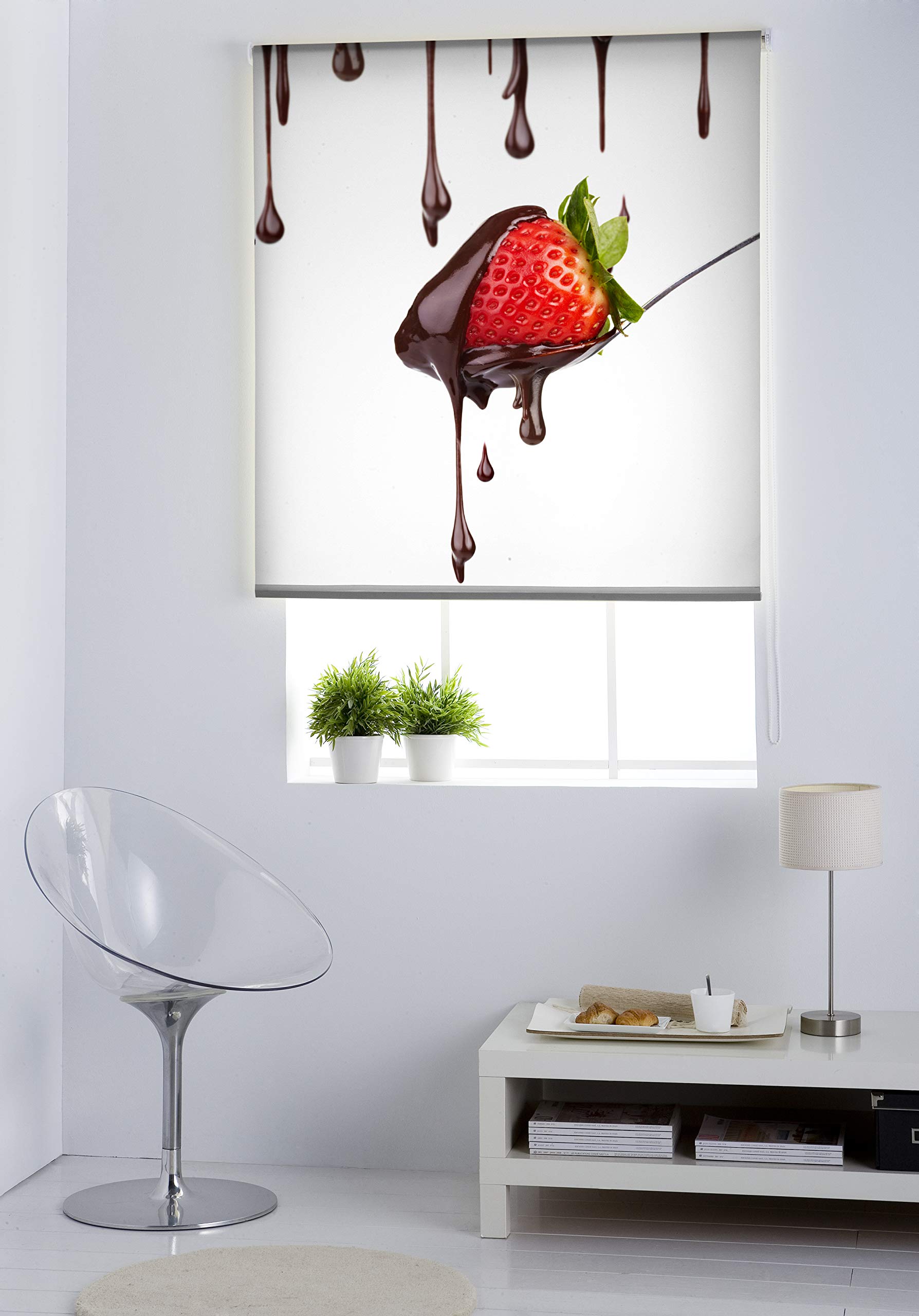 Estoralis | Cuisine | Store Enrouleur | sans Outil Tissu translucide imprimé | C-1068 | 45 x 150 cm. (Largeur/Hauteur) Taille du Tissu 42 x 150 cm. | Stores pour fenêtres et Portes
