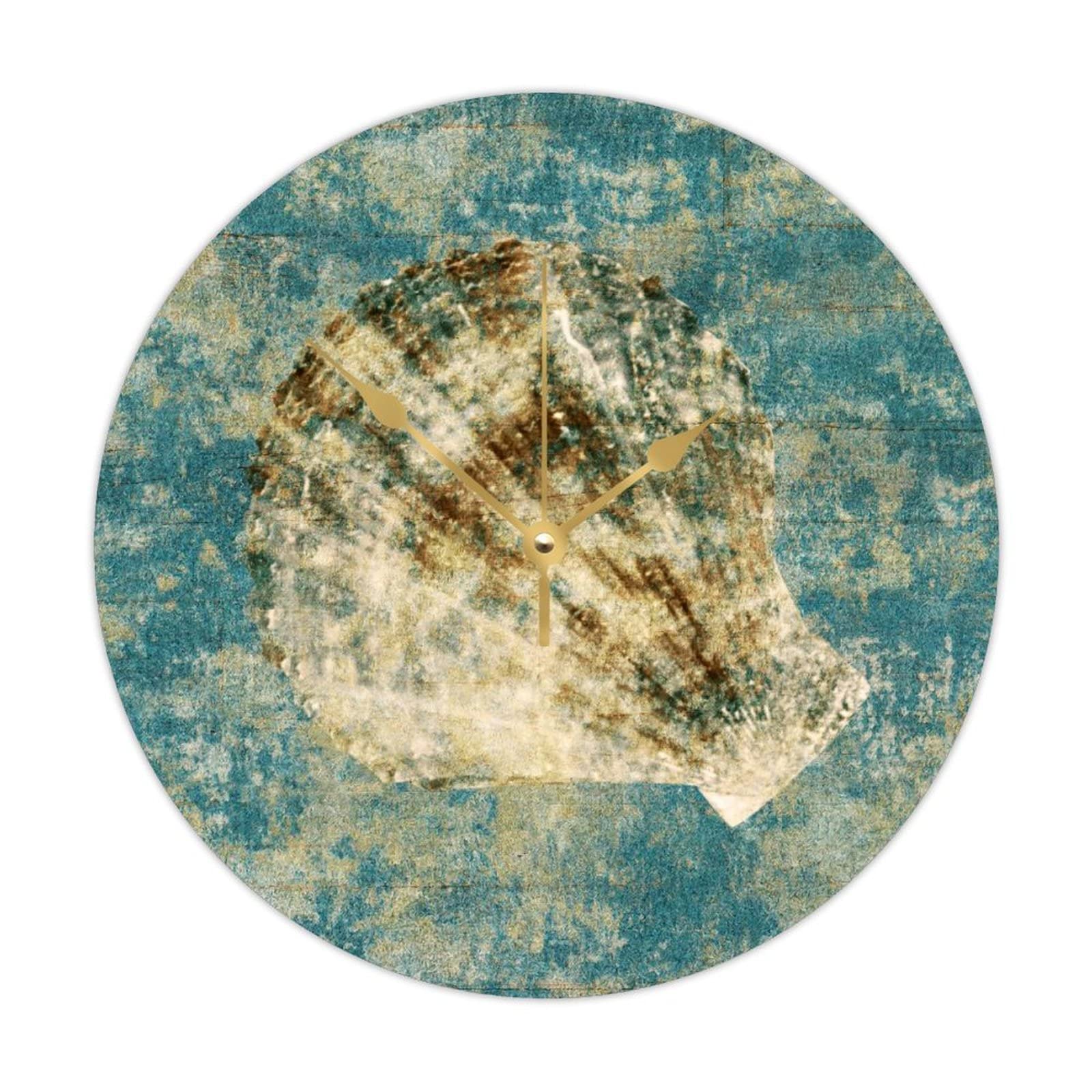 Horloge ronde en bois marine pour salon et cuisine moderne
