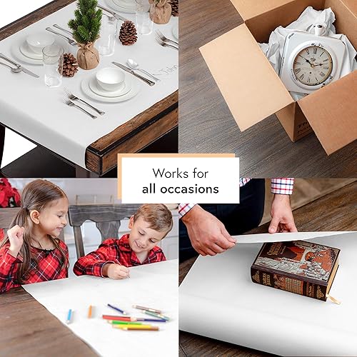 Miniatura 3 de DIY Crew Rollo de papel para manualidades, ideal para dibujar y carteles de niños, rollo de papel kraft blanco, grosor adecuado para proyectos de