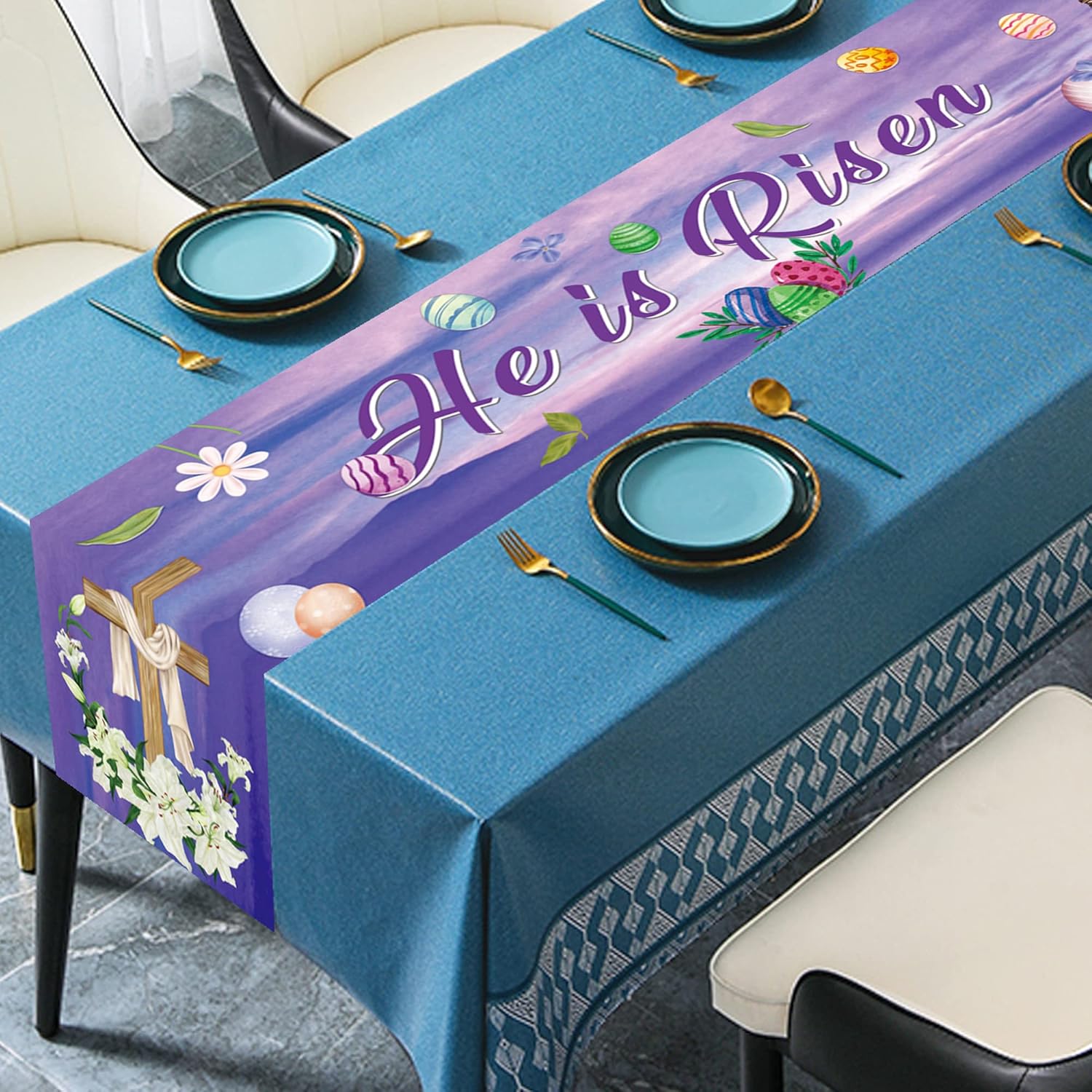 Amazon.com: LUANDME He is Risen Table Runner, Easter Party Supplies ...