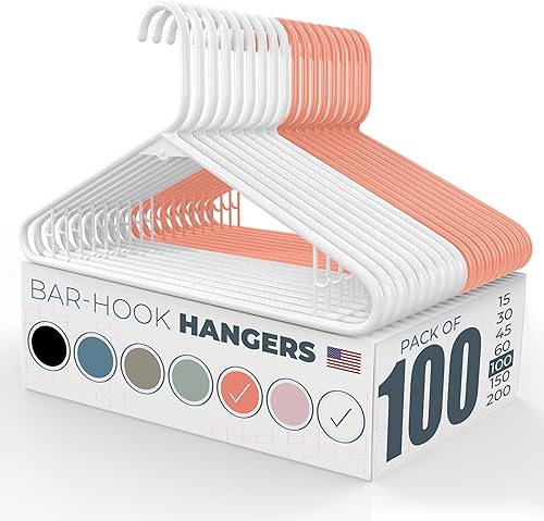 Miniatura 48 de Perchas de plástico fuertes hechas en Estados Unidos a granel, 20, 30, 50, 100 unidades, disponibles, para ropa de lavandería, perchas de plástico