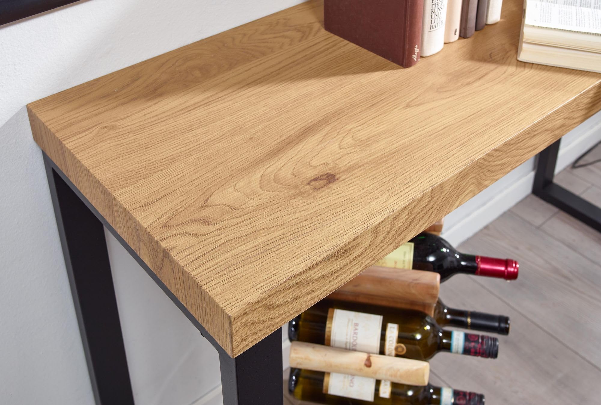 Helloshop26 - Consoletafel 80 x 100 x 30 cm zwart en eiken effect 03 Helloshop26 - Consoletafel 80 x 100 x 30 cm zwart en eiken effect 03