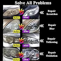 Vista 5 de Líquido de restauración de faros delanteros de automóvil de 6.8 onzas líquidas, kit de restauración de faros, botella de recarga, líquido