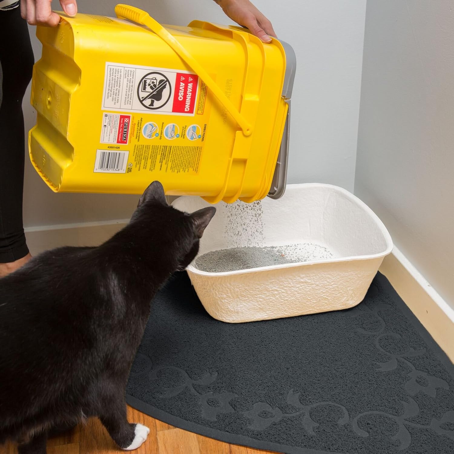 JUMBO CORNER Litter Mat 30" x 30" Cat Litter Mat, Traps Messes, Easy Clean, Durable, Non Toxic Trapper Rug - Litter Box Mat, Cat Mat, Kitty Litter Mat
