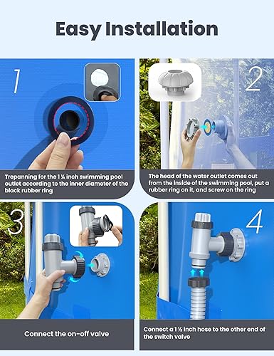 Miniatura 4 de POOLHACKER Kit de piezas de repuesto de agua de entrada y salida de piscina sobre el suelo, incluye boquilla de entrada de 1.5 pulgadas, colador de