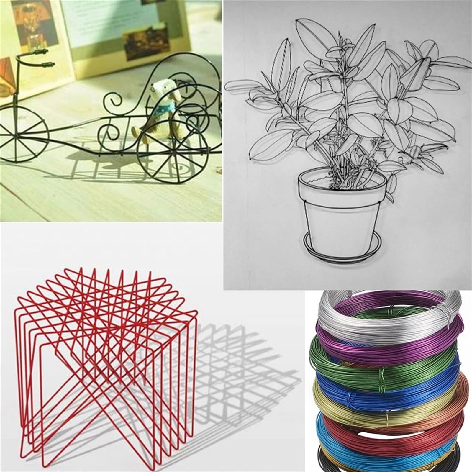 Filo di Alluminio per l'artigianato, 10 Metri/Rotolo 0,6 mm- 1,2 mm Filo di Alluminio colorato Processo di Tessitura Fai da Te(16,0.6mm)