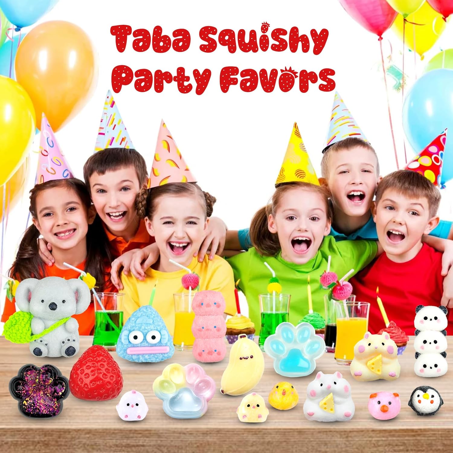 Sezua Squishy Fidget Stress Ball - 20 Pack Taba Squishies Squeeze Sensory with Cat Paw, Fufu Squishy Bulk Kit, Stress Relief Toys for Kids Age 3-12, Party Favors, Gifts for Birthday Christmas Easter