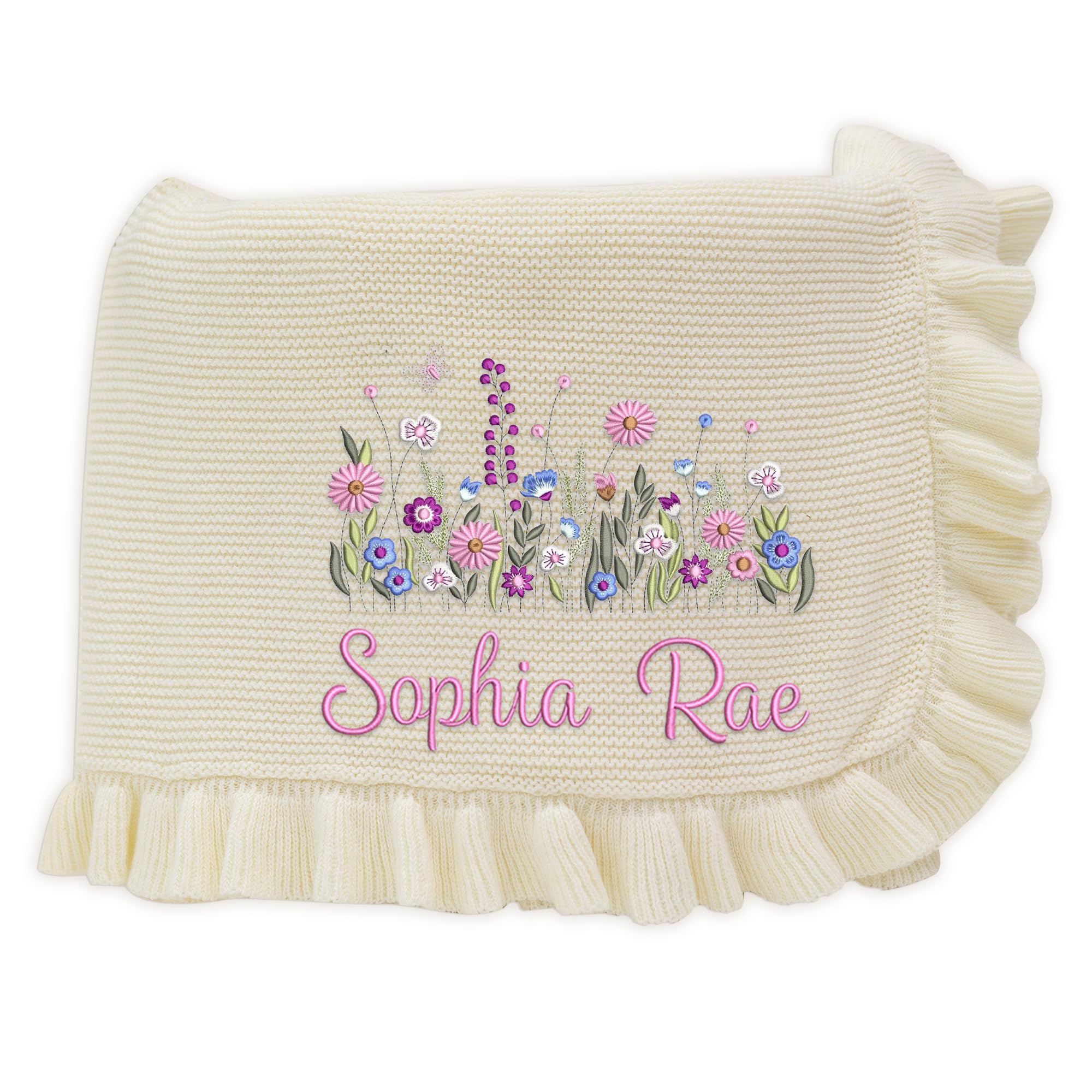 Wildflower Nursery Quilt Blanket with Ruffle Edge