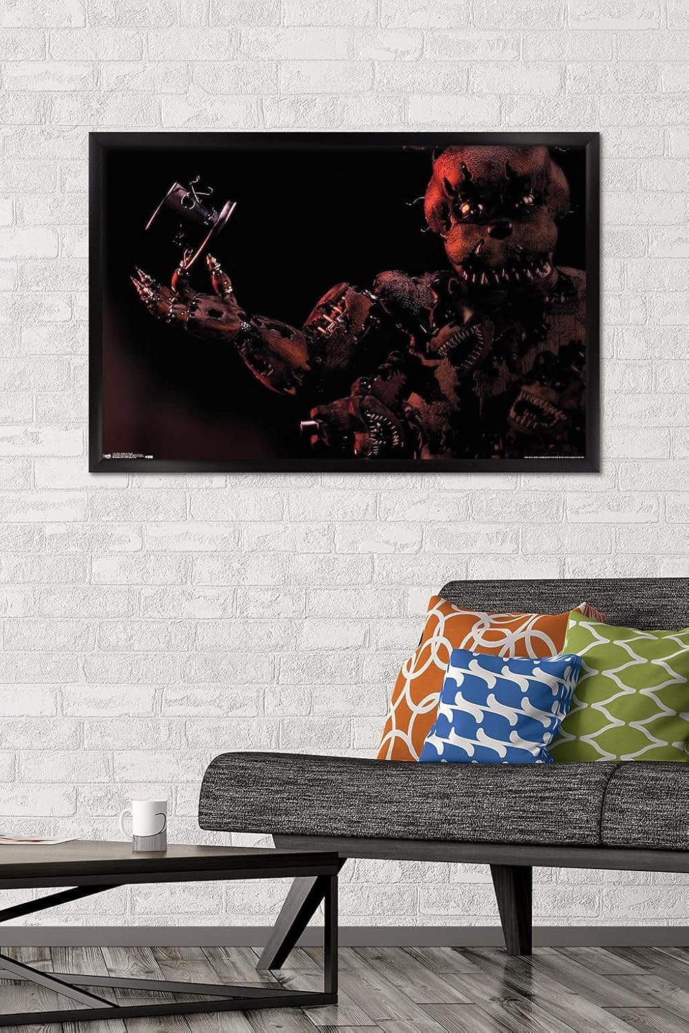 Trends International Five Nights at Freddy's - Nightmare Freddy Wall Poster, 22.375" x 34", Black Framed Version image 2