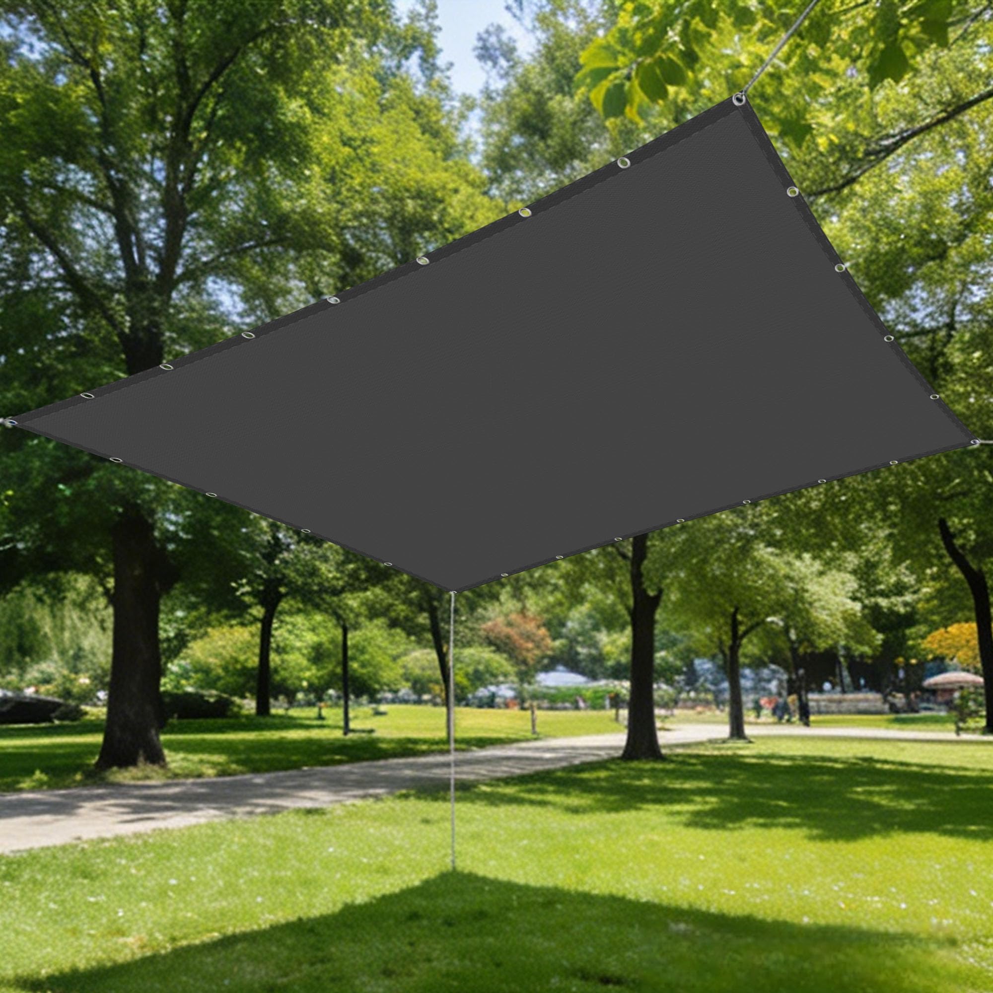 Voile d'ombrage protection UV étanche gris foncé 140 x 250 cm pour extérieur