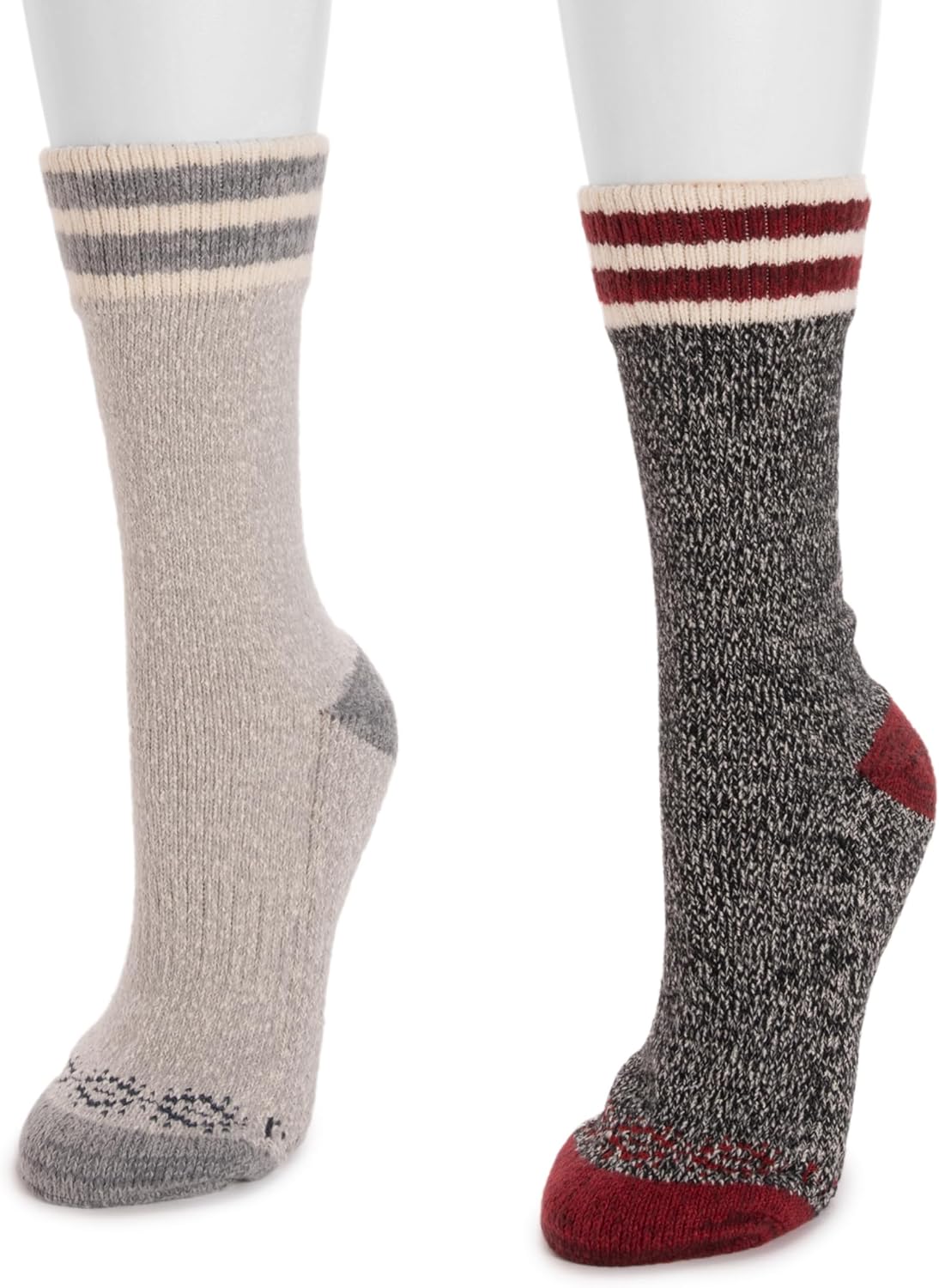 MUK LUKS Women's Dream Step Cozy Crew Sock 2 Pack, Multi, OS - Image 3