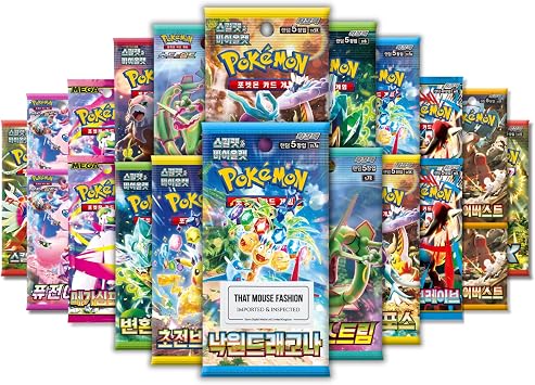 مجموعة Korean 10 Booster Pack | TCYM Authenticated | بطاقات بوكيمون كورية | مجموعة Mystery 10 Pokemon Booster Pack | Scarlet and Violet | Sword and Shield | That Mouse Fashion