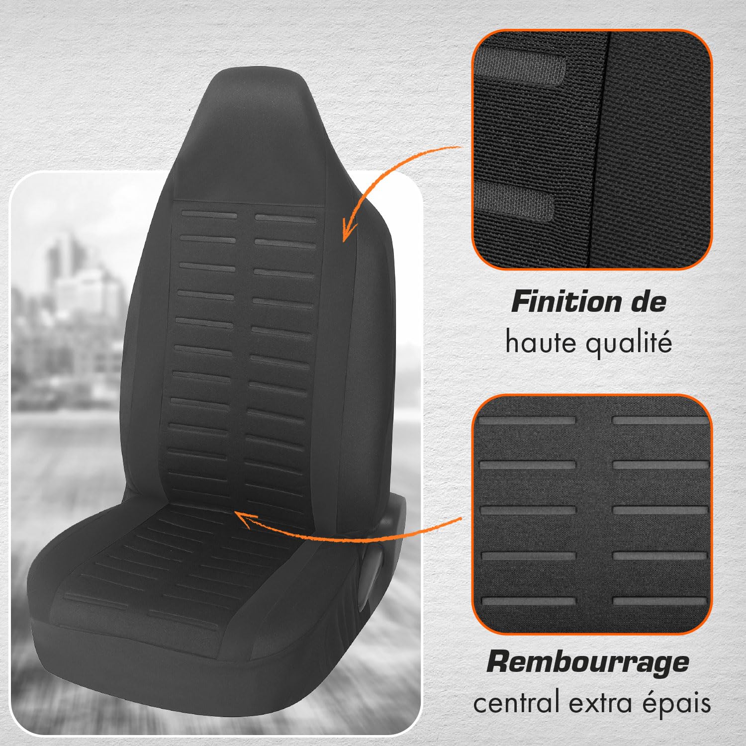 Housses Siège Voiture Housse De Siège Auto Universelle Upgrade4cars - Noir Et Rouge - 9 Pièces (avant, Arrière, Appuie-tête) - Protection Sièges Cendrier Voiture