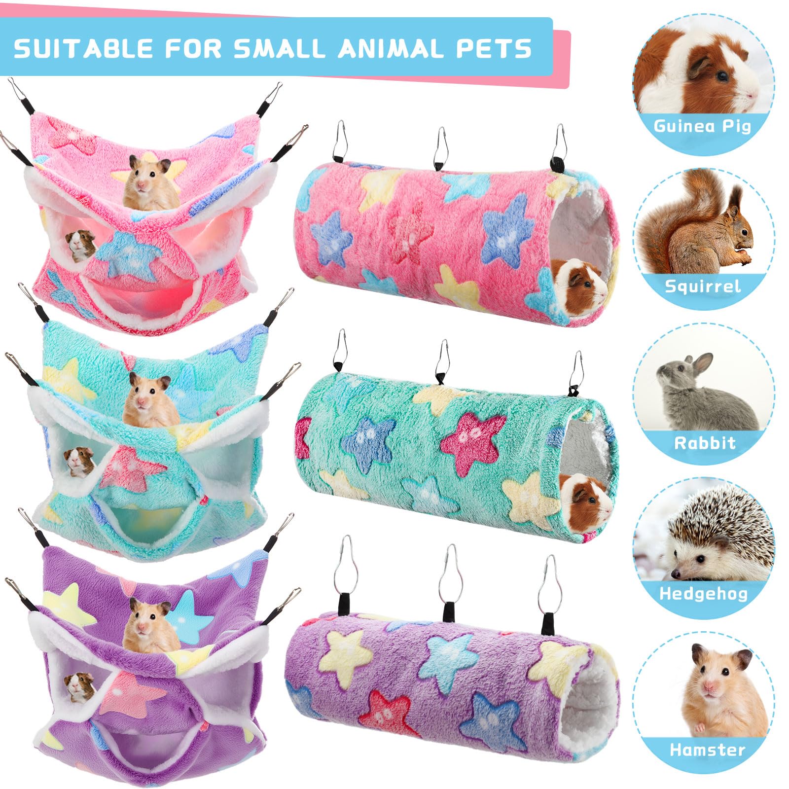 Abbylike Amache da appendere per topi e porcellini d'India, 9 pezzi, per furetti, furetti, piccoli animali domestici, tunnel aliante, giocattolo per porcellini d'India, furetti, furetti, cincillà