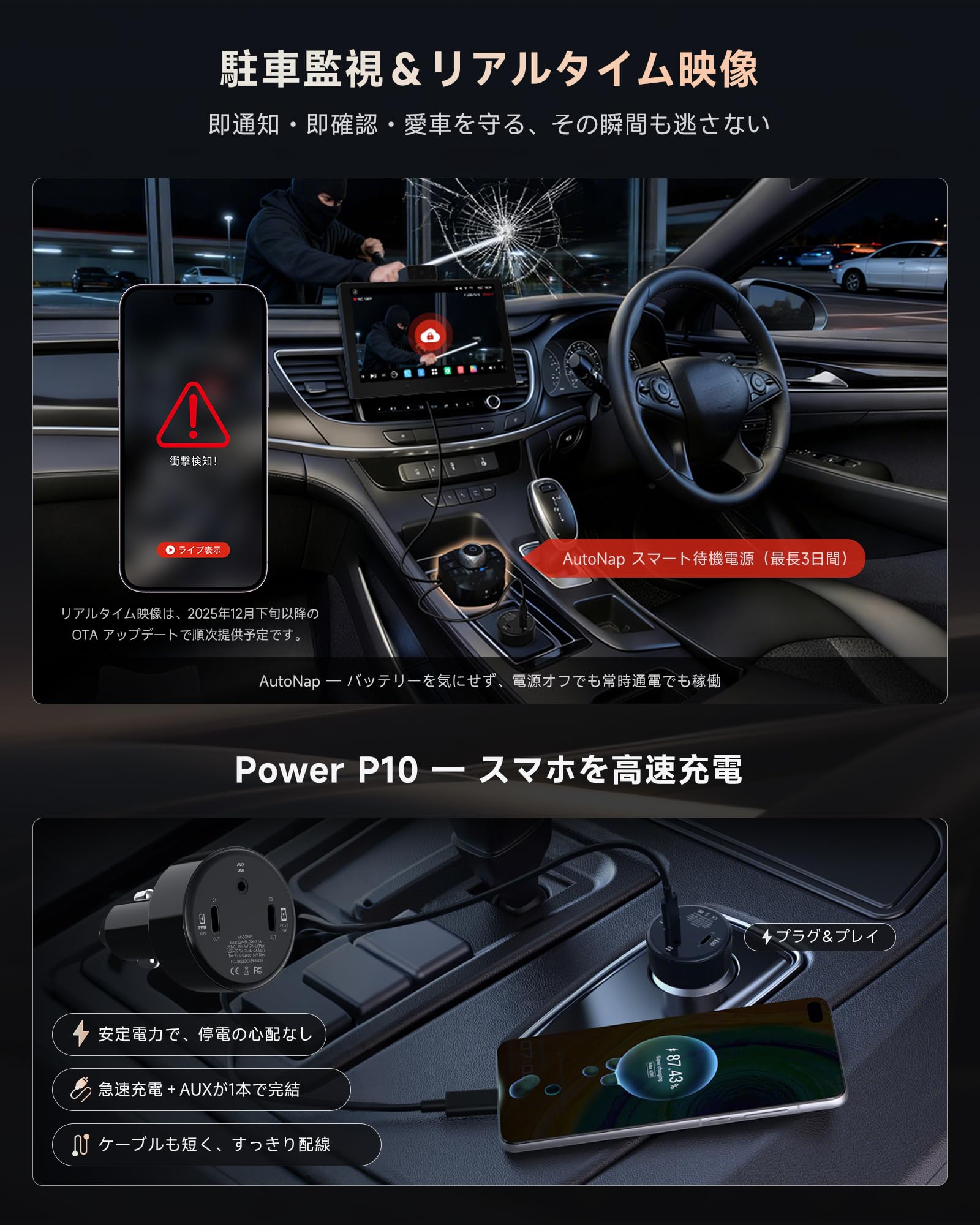 Amazon.co.jp: ATOTOOUT P10 Androidナビ【QLED】ポータブルナビ | AI