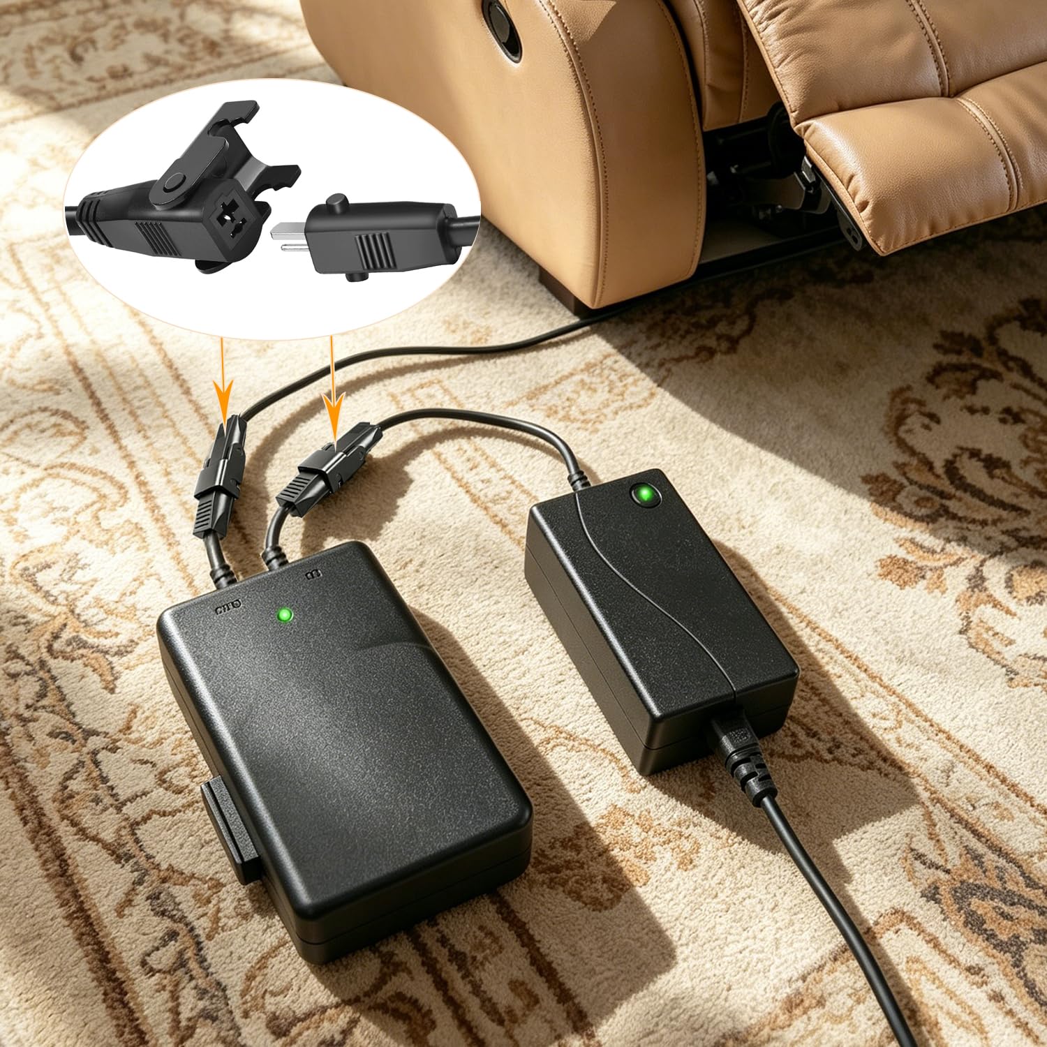 Pacchetto batteria per reclinatore, pacchetto batteria elettrica per reclinatore elettrico/divano elettrico/ascensore senza fili con adattatore per Okin Limoss Berkline Med