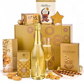 Thornton & France Elegance Sparkling Luxury Christmas Hamper With Prosecco & Chocolates | Sweet & Savoury Treats To Share | Prosecco Christmas Hamper Gift box | 7 Delicious Items