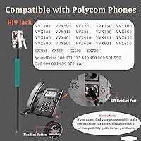 Vista 2 de Callez RJ9 Polycom Phone Headset with Noise Cancelling Mic & Volume Controls, Telephone Headset for Office Compatible with Polycom VVX250 VVX400