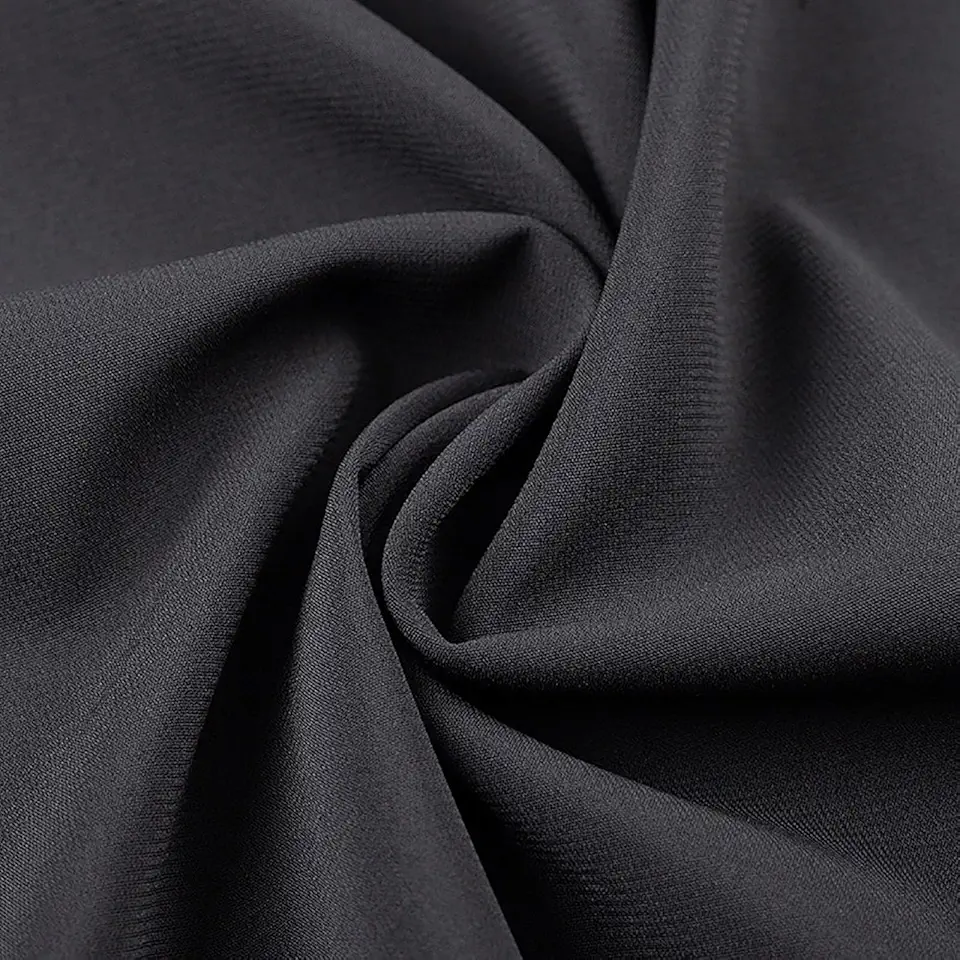 Byitre Tecido de chiffon elástico por 1 jarda - 150 cm de largura, 97% poliéster, 3% elastano, material macio e respirável para vestidos, casacos, camisas, artesanato DIY e acessórios de moda (preto)