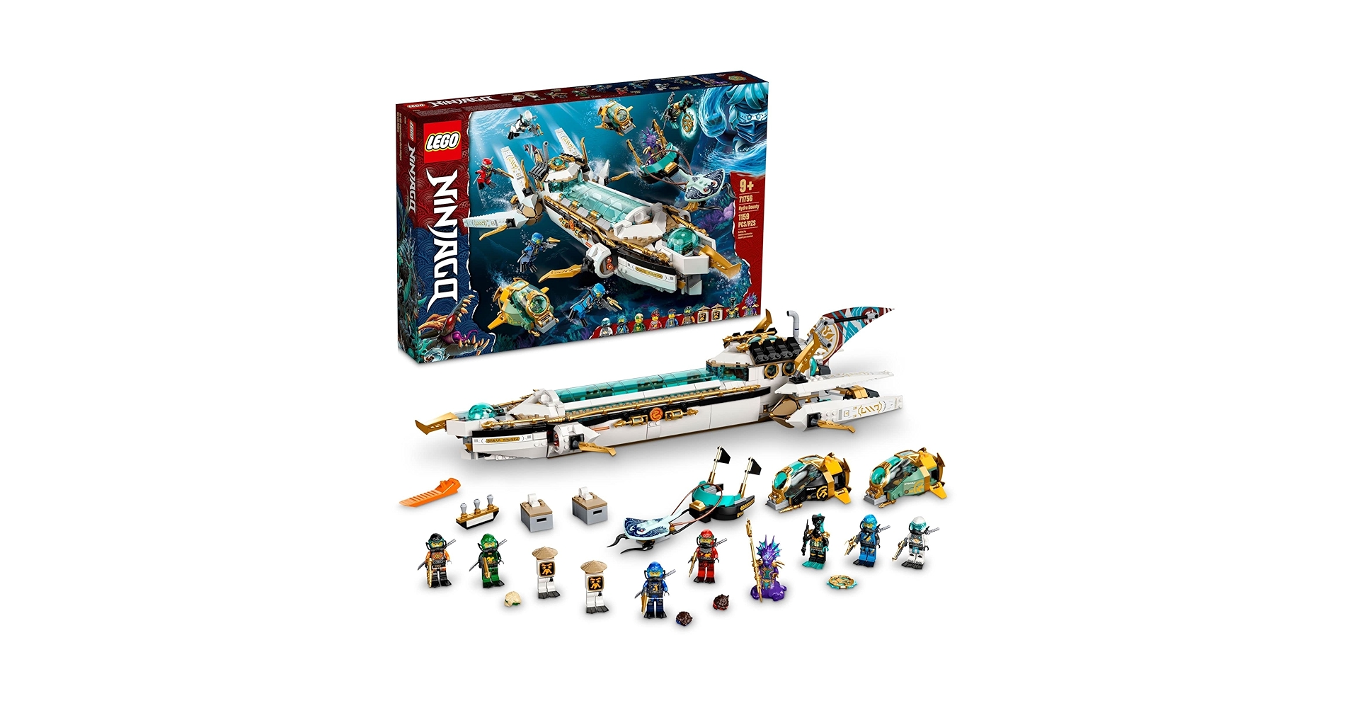 ステラーIX LEGO NINJAGO Hydro Bounty 71756, Submarine Toy Set with Kai
