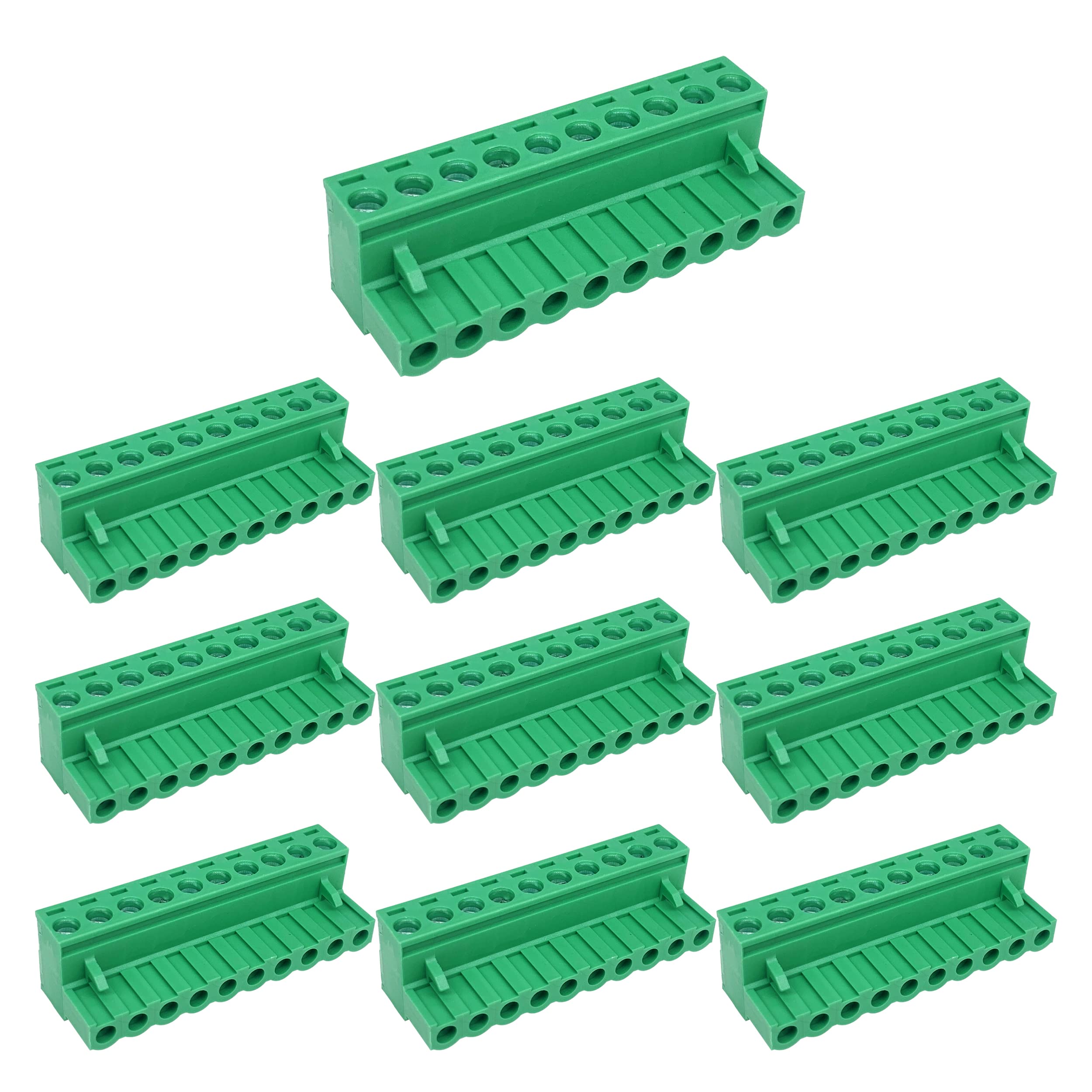 10 pcs 10 Pin 5.08mm Pitch Pluggable PCB Angle Screw Terminal Block Plug Connector Socket Panel Mount DIY (10pcs 10p)-image-17