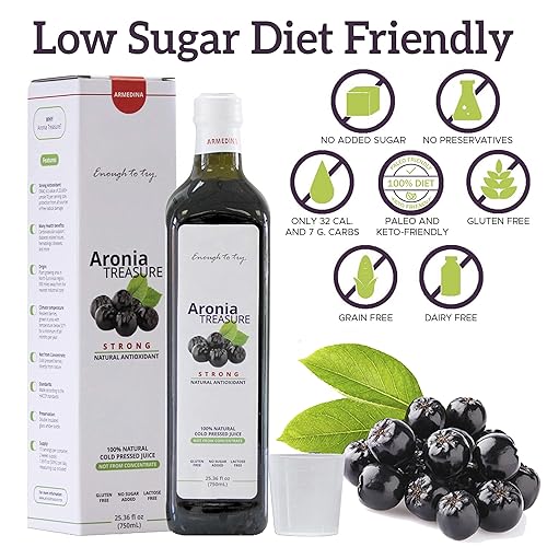 Miniatura 5 de 2 Aronia Treasure Jugo de bayas 100% de Aronia (Chokeberry) suministro de 1 mes, 1 disparo por día. Di sí a reovery, energía y protección