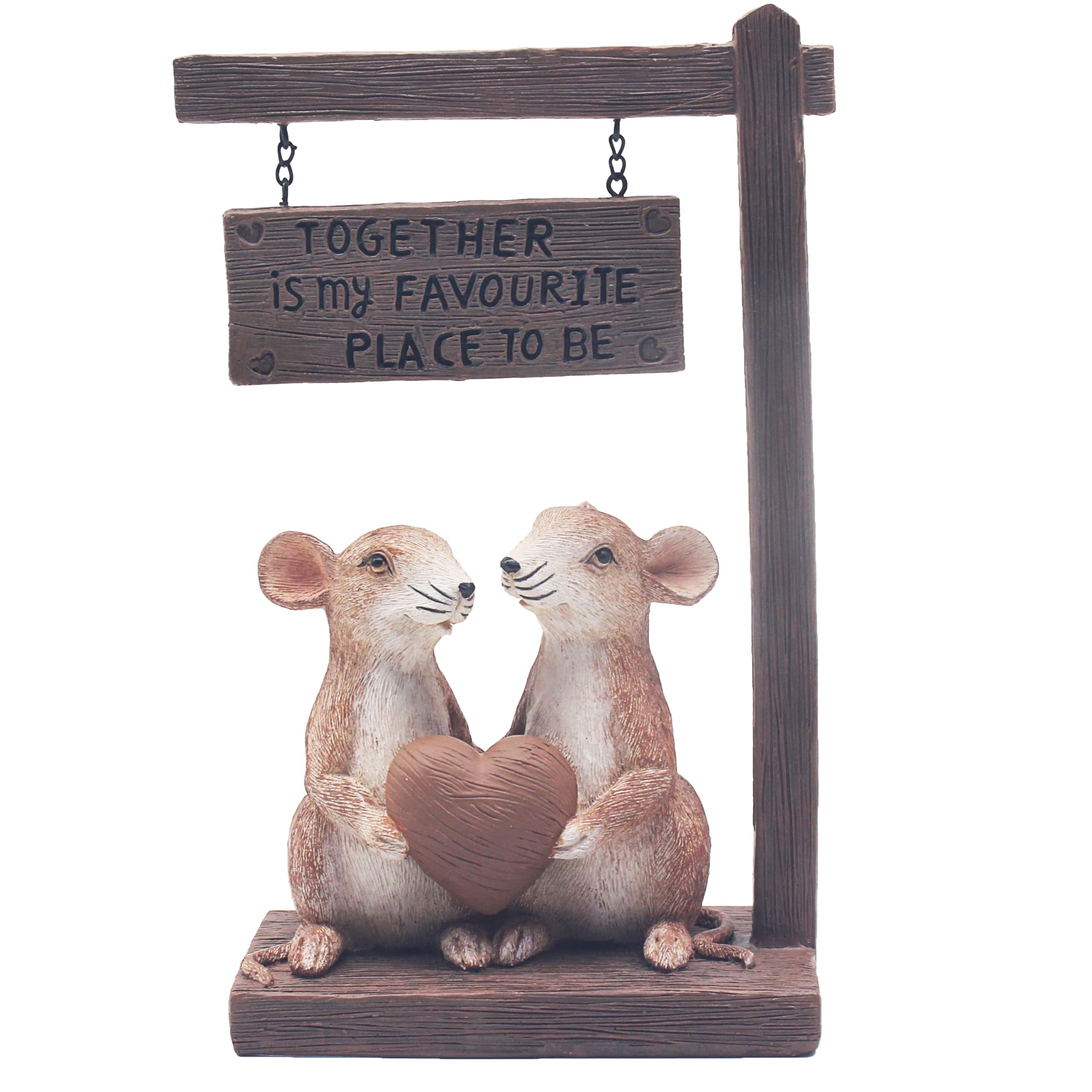 The Leonardo Collection Mice Home Sign With Quote Carved Ornaments For Home Decor | Ideal Figurines Friendship Gifts For Women & Men | Lovely Table Centerpiece & Living Room Accessories