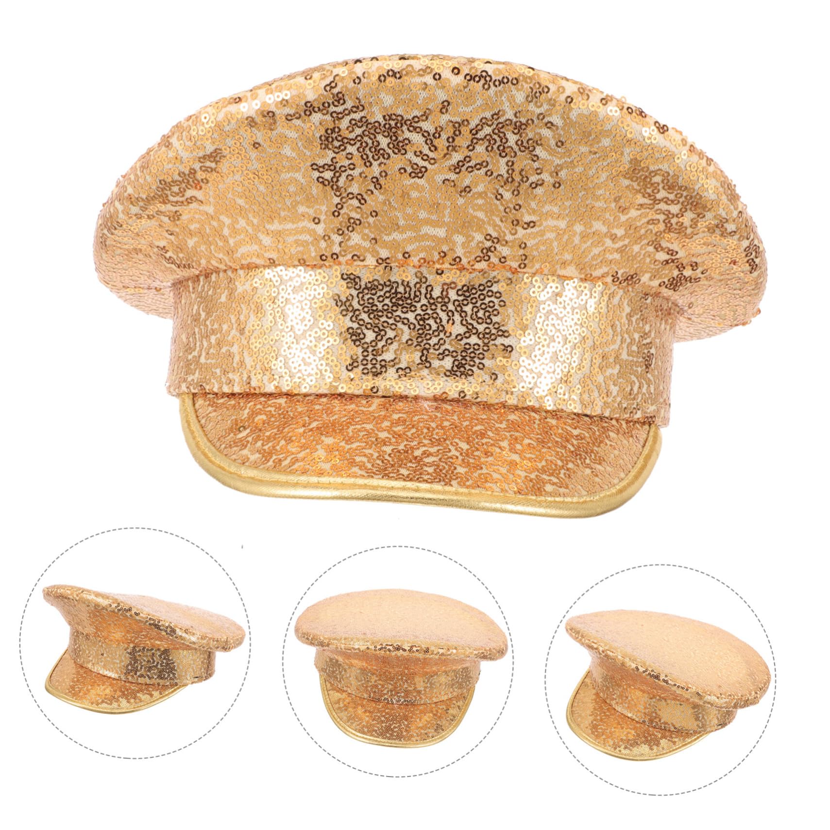 GALPADA cappello piatto con paillettes cappello di paillettes da della festa in costume con da con in poliestere