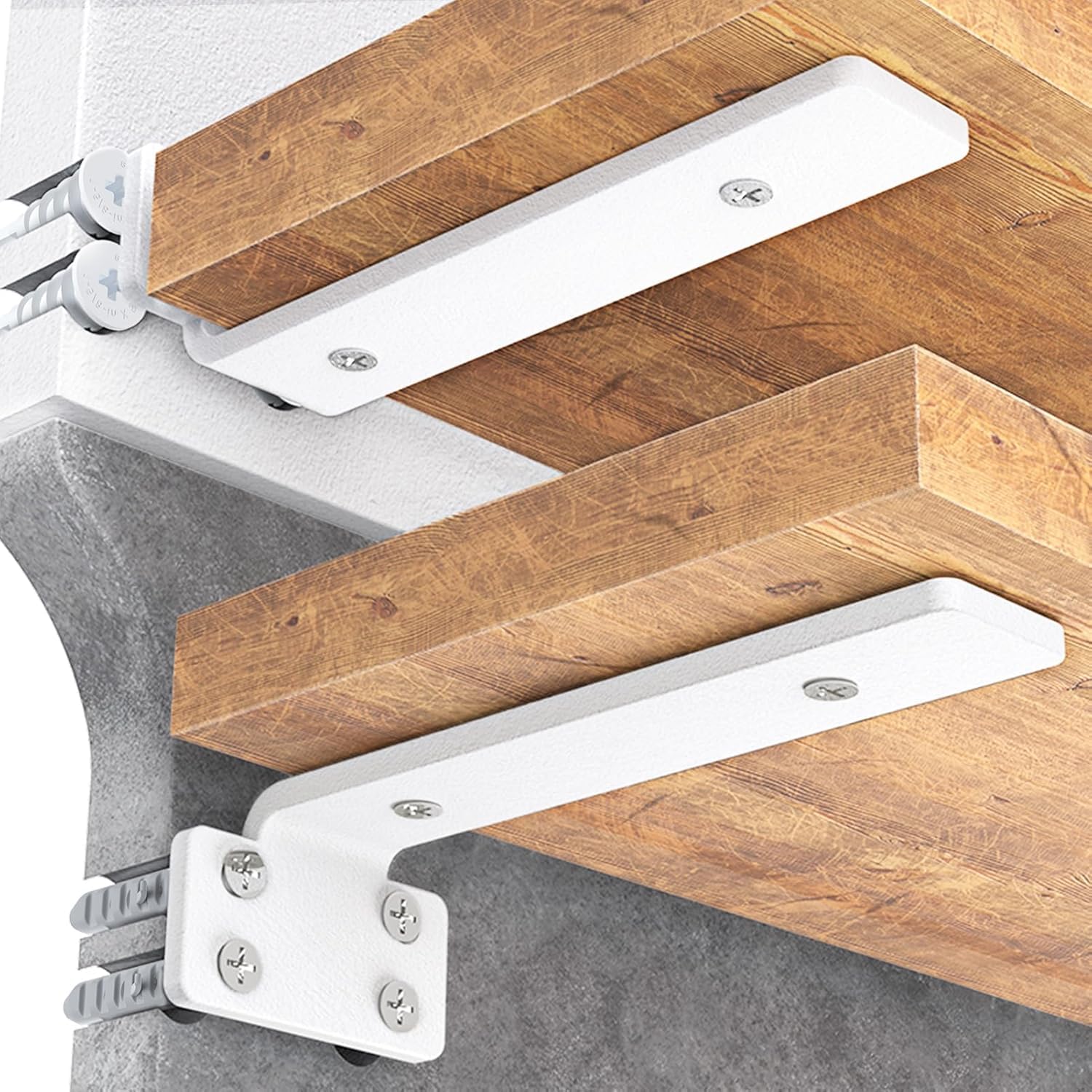 4 Inch Shelf L Shape Pack of 4 White 160 lbs Load Capacity, Metal Brackets for Floating & Wooden Shelves - Novel Shape, 1/5 Inch Thick, Rust-Proof Wall Mount Bracket-image-33