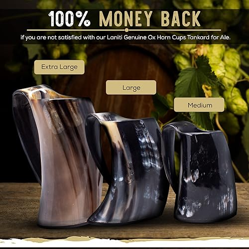 Miniatura 4 de Taza vikinga de cuerno de beber, estilo medieval, taza de cuerno de buey auténtica, hecha a mano, jarra auténtica para cerveza Ale, mercancía de