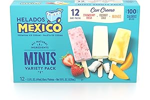 Helados Mexico Minis Coconut Popsicle Bars, 12-Pack