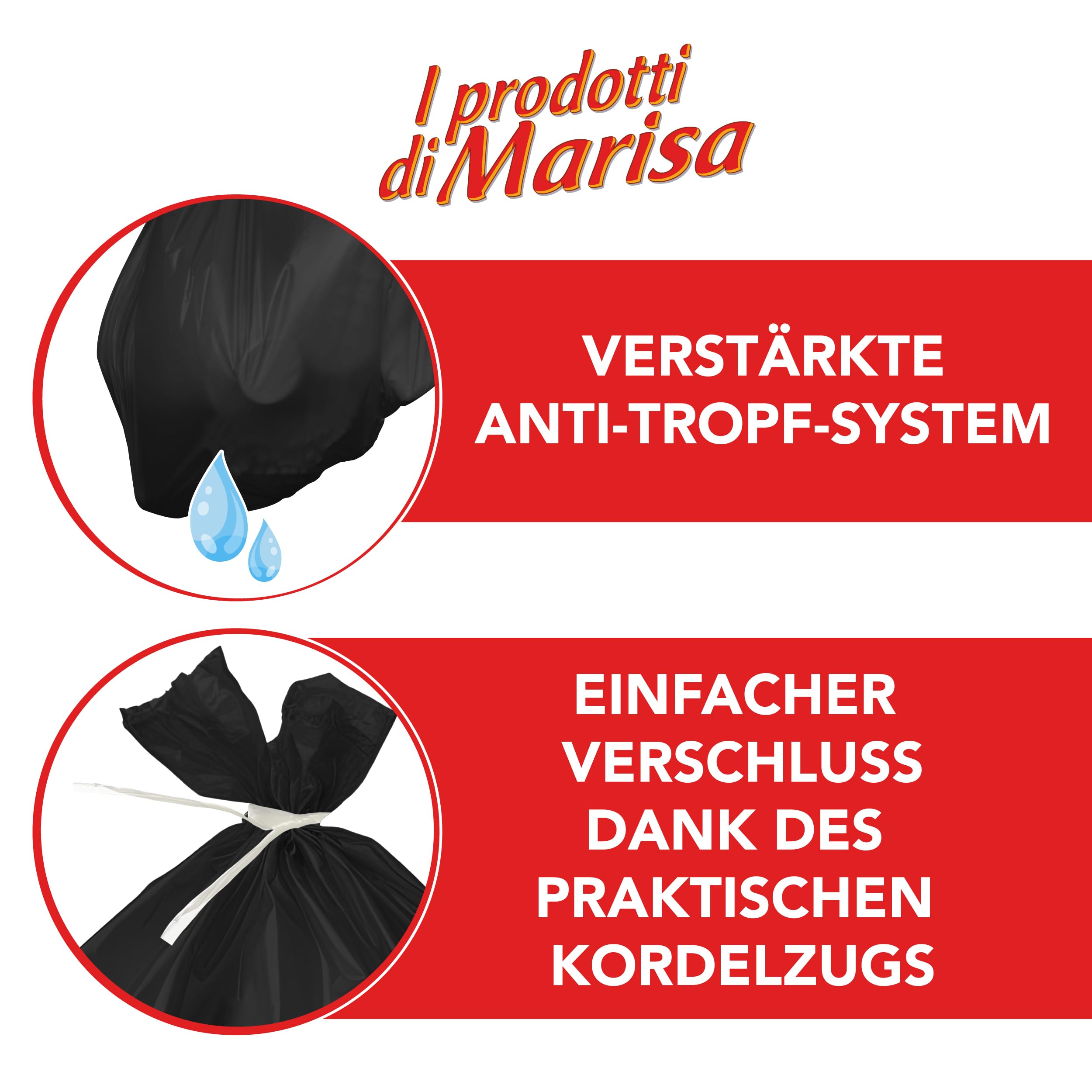CSC – Müllbeutel 130L mit Zugband, 240 Stück, Extrastark Große Müllsäcke, Mülltüten und Gartensäcke für Separate Sammlung im Innen- und Außenbereich, Reißfest & Flüssigkeitsdicht – 24 Rollen, Schwarz
