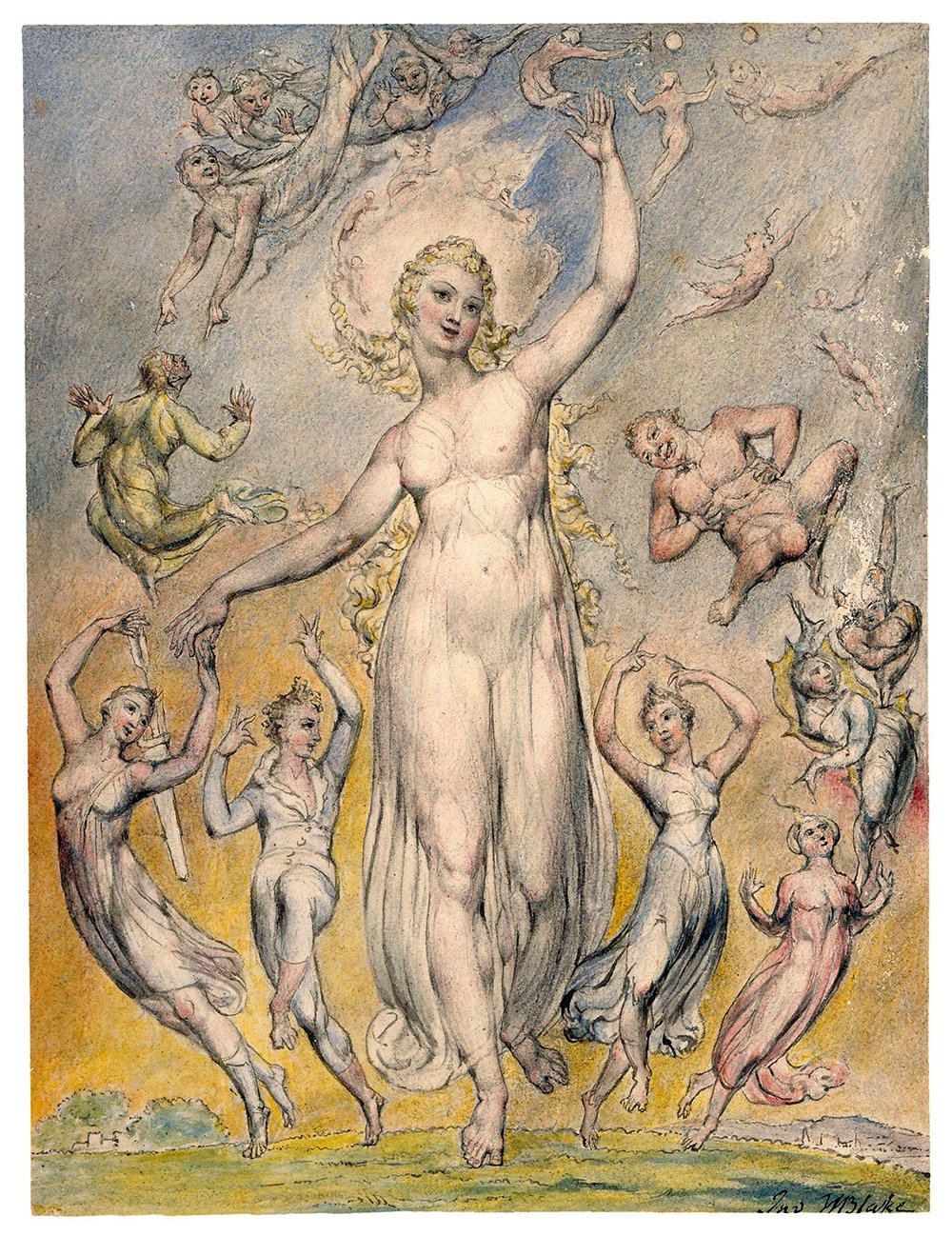 William Blake Penseroso & L'Allegro, cuadro enmarcado pequeño mate