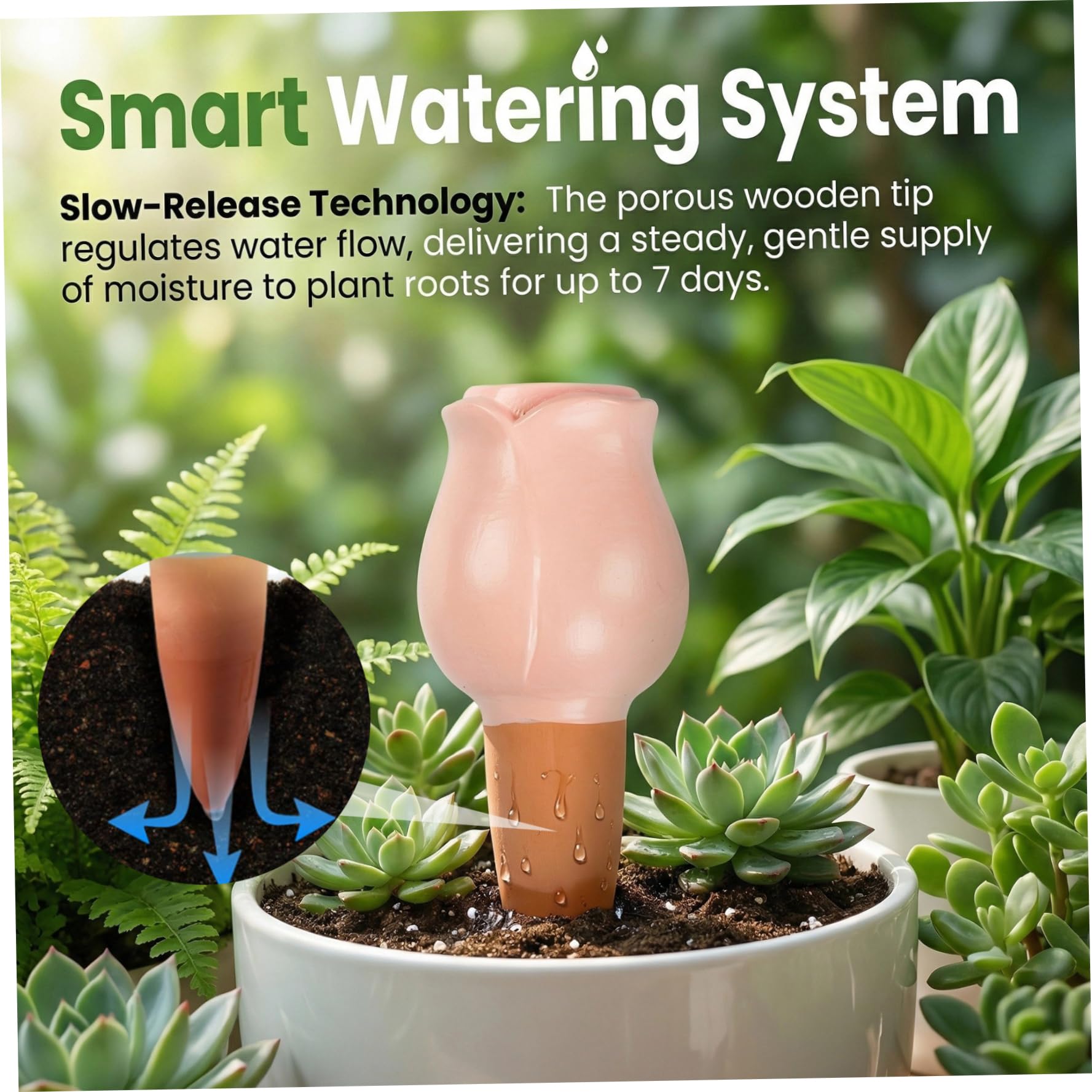 Pointes d'arrosage en Terre Cuite, Paquet de 8 Globes d'arrosage Automatique de 160 ML pour Plantes 'intérieur, Abreuvoir coloré pour Plantes en Pot et Jardinage