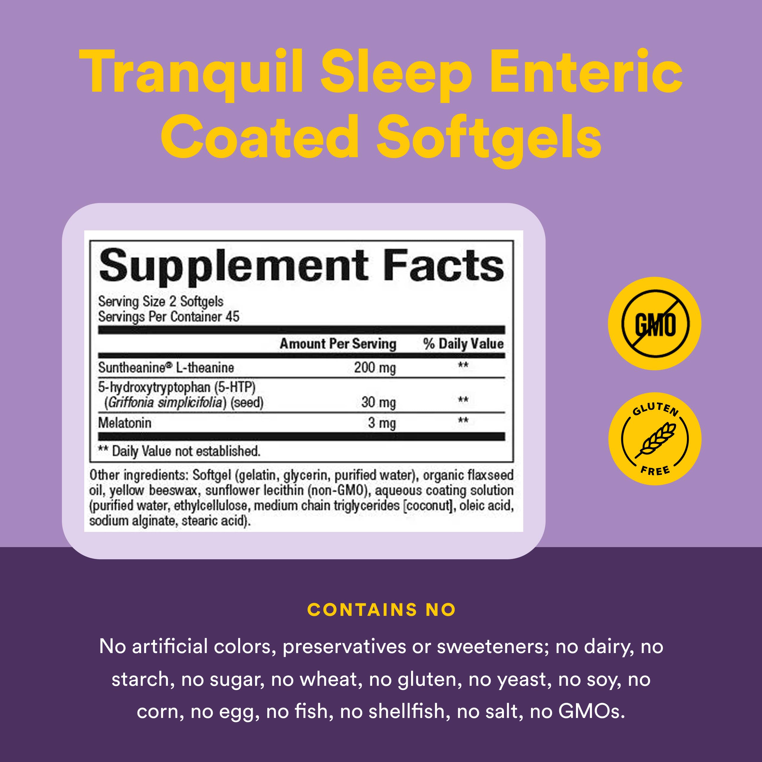 Natural Factors Tranquil Sleep, Melatonin & L-Theanine, 90 Enteric Softgels — Amazon image 4