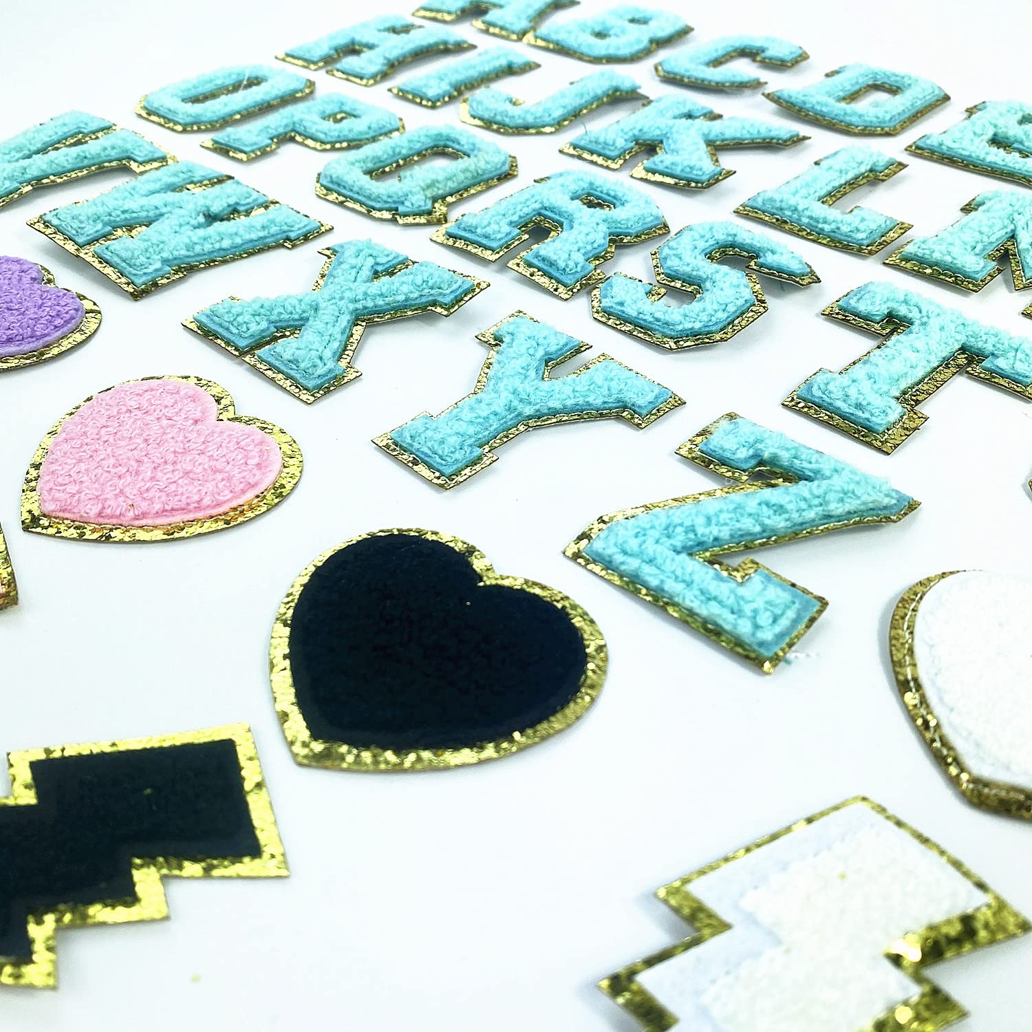 Toppa Grande Con Lettere Varsity Glitterate In Ciniglia, Termoadesiva Con Lettera  E Alfabeto, Per Decorazione Costume, image size:1500x1500