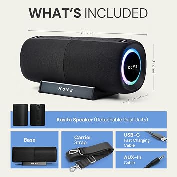 KASITA KOVE Split Bluetooth Speaker System (Black)