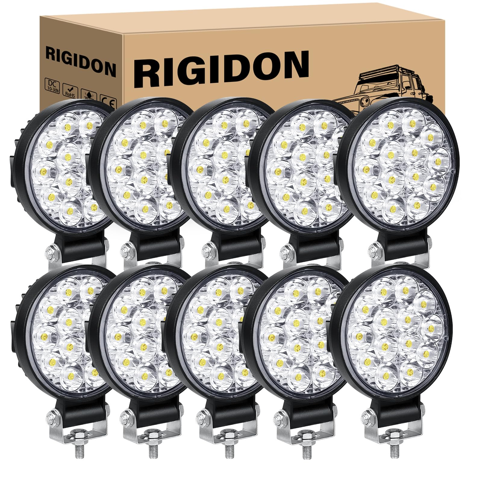Luz LED Antiniebla/trabajo Redonda 9 Pulgadas - Doble Color (ámbar/blanco), 90,000 Lúmenes, IP68, Para Camiones, SUV, UTV