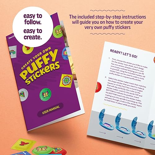 Miniatura 7 de Kit de fabricación de calcomanías hinchadas para niños, haz tus propias calcomanías 3D, crea artes y manualidades blandas de bricolaje, kits de