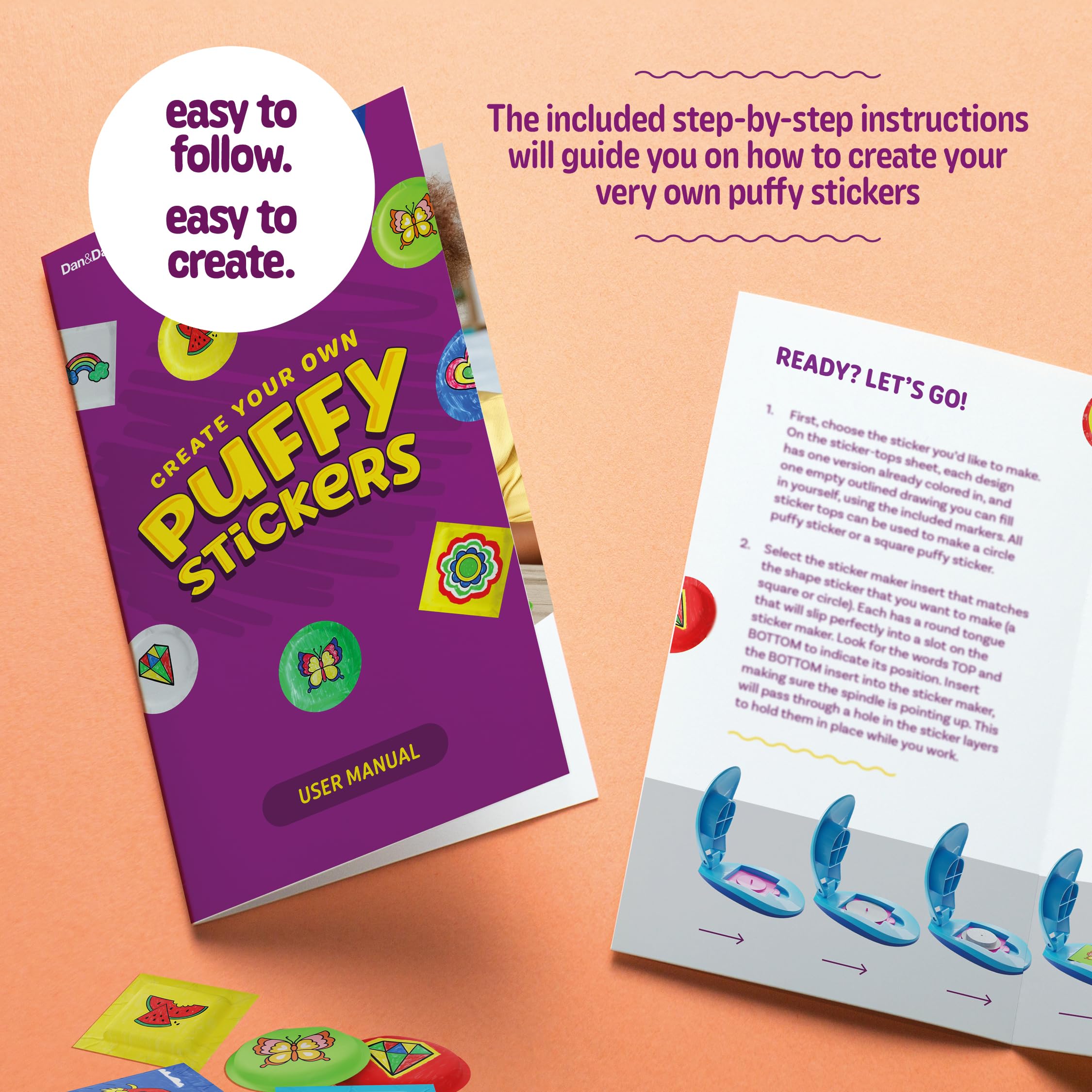 Puffy Sticker Maker Kit for Kids - Make Your Own 3D Stickers - Create DIY Squishy Arts and Crafts - Easter Craft Kits for Girls & Boys Ages 6-10 - Birthday Gift Ideas Age 6 7 8 9 10 Year Old Gifts