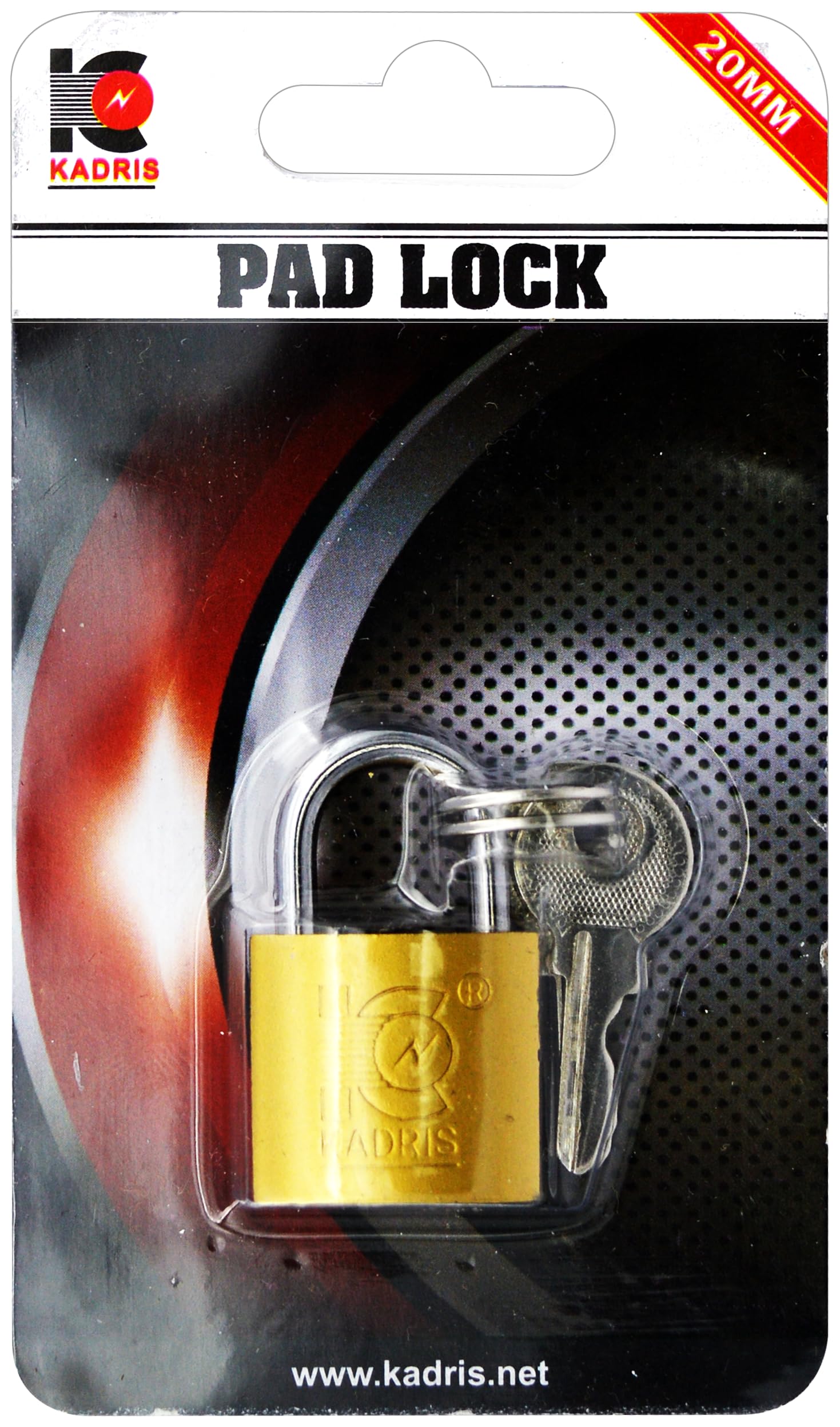 Kadris HA-1425 Heavy-Duty Brass Security Padlock, 20 mm Size, Chrome