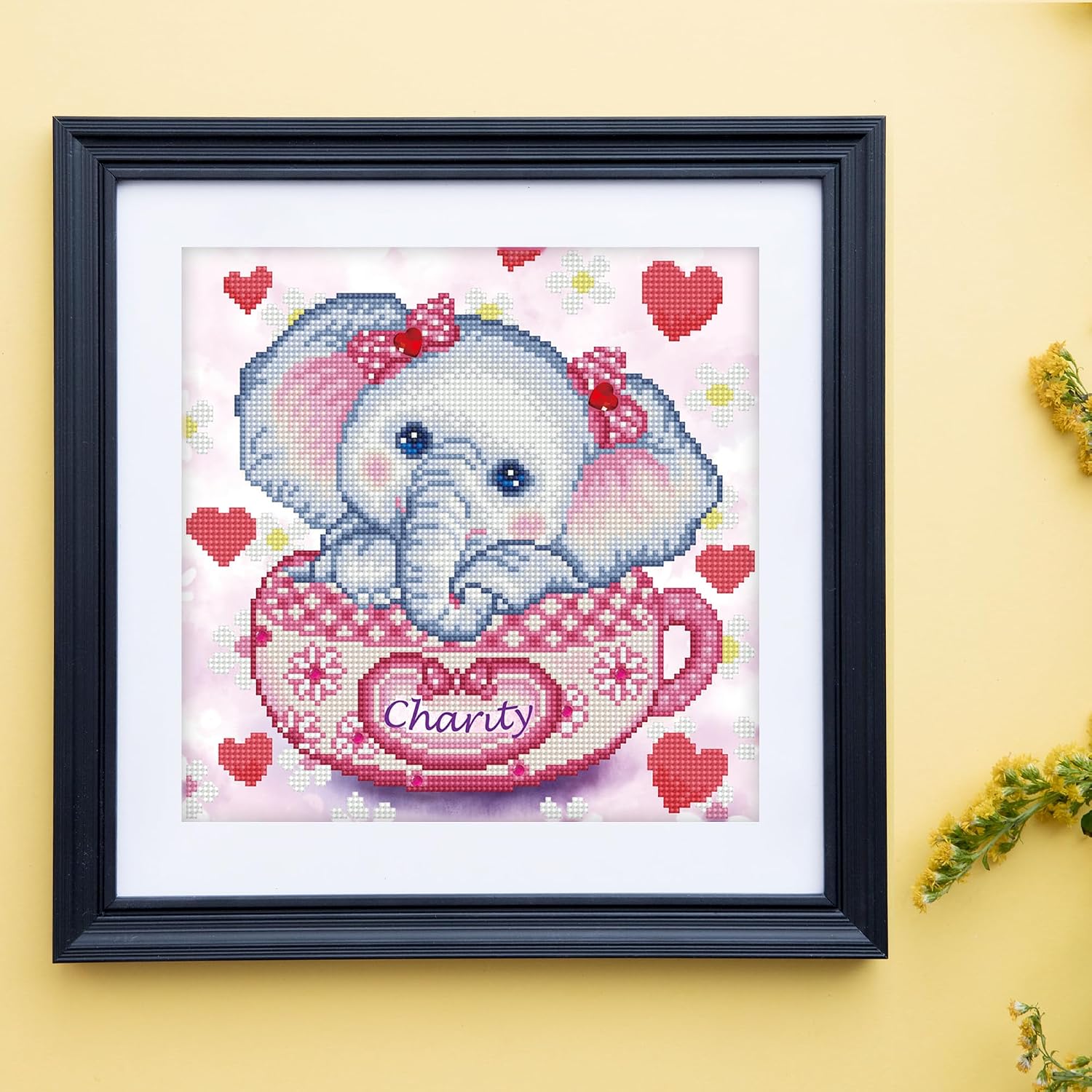 DIAMOND DOTZ Charity Elephant Diamond Painting Kits for Adults - Diamond Art Kits a Relaxing Creative Craft Kit with Dotz Gems 12"x12"