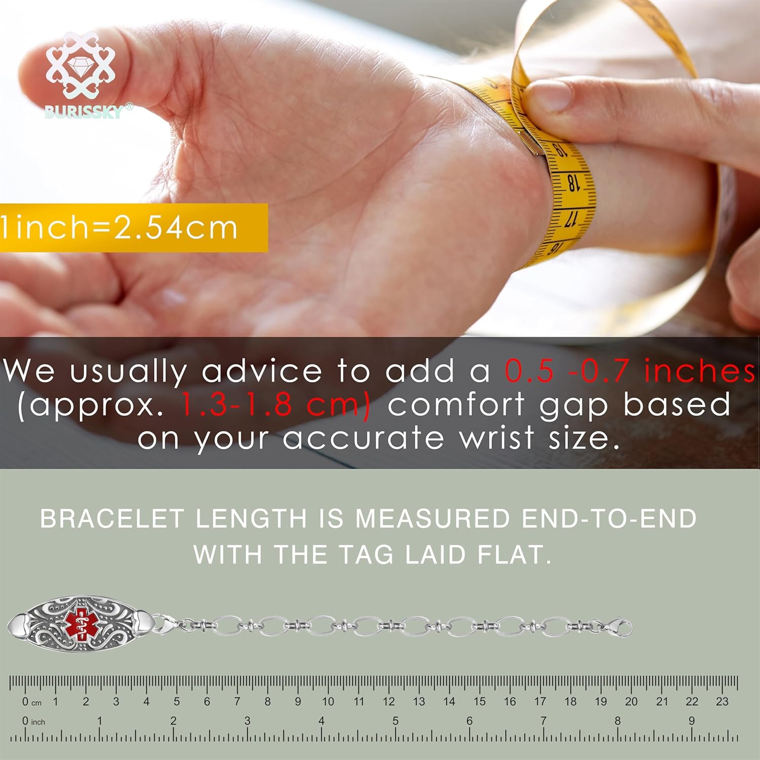 Customized Medical Alert Bracelets for Women with Engraving,Personalized Womens Medic ID Bracelet Life Alert Emergency Identification Jewelry