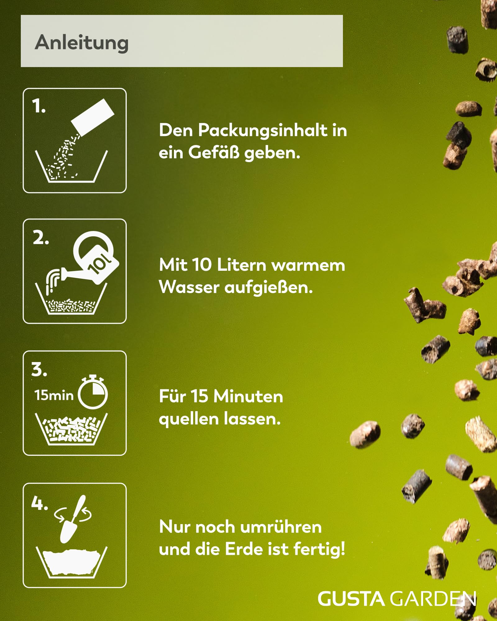 Gusta Garden Hochbeetfüllung - Waldhackgut & Hochbeeterde mit Langzeitdünger, plastikfrei, torffrei, Made in Austria, Hochbeet Set, Grundfüllung (1.000L)
