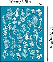 Vista 2 de OLYCRAFT Clay Stencils Pantalla de seda de flores silvestres para arcilla polimérica, plantilla botánica de transferencia no adhesiva para jardín